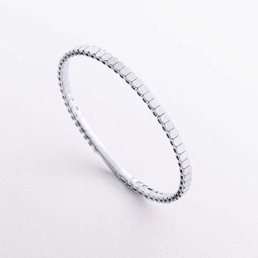 Жесткий браслет "Kylie" в белом золоте б05826