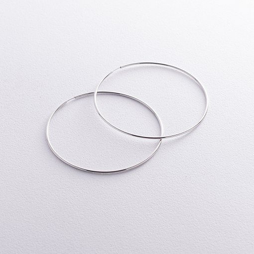 Сережки - кільця в білому золоті (5.3 см) с08532 4