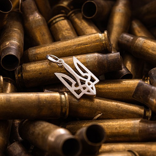 Серебряный кулон "Герб Украины - Тризуб" 133138 3