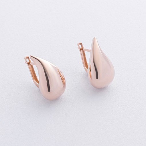 Серьги "Megan" в красном золоте (Small) с09118 2