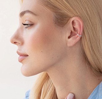 Серебряная серьга - каффа 123212 №3