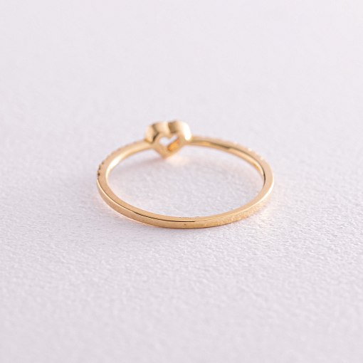 Золотое кольцо "Сердечко" с бриллиантами кб0448ca 4