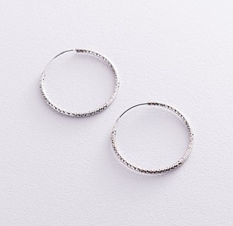 Сережки - кільця в сріблі (3.2 см) 122961 №3