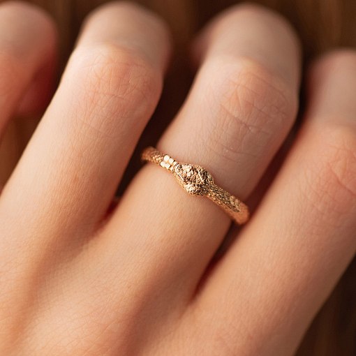 Золотое кольцо "Змей Уроборос" к08141 4