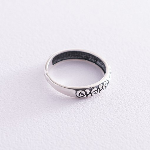 Серебряное кольцо "Розы" с чернением 112540 3