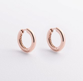 Серьги - кольца "Milley" в красном золоте с08878 №3