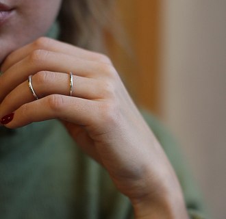 Гладкое серебряное кольцо "Минимализм" 112243 №5