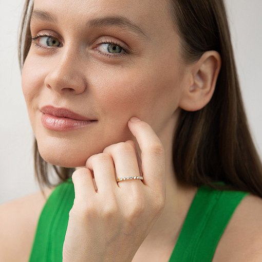 Золотое кольцо с бриллиантами кб0593ri 2