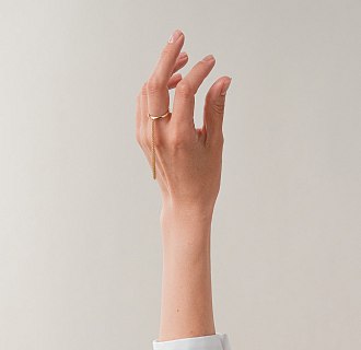 Кольцо с цепочками (желтое золото) к07475 №13