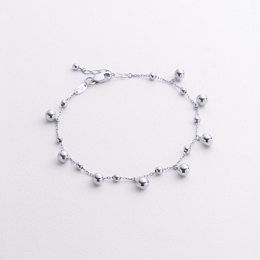 Браслет "Шарики" в белом золоте б05761