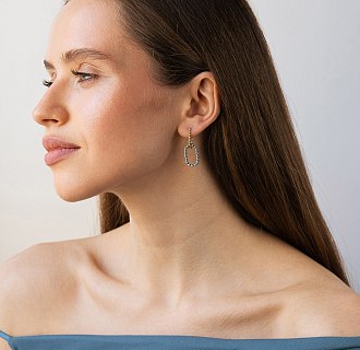 Серьги "Ester" в желтом и белом золоте с09632 №2