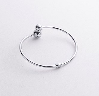 Жесткий браслет "Шарики" в белом золоте б05817 №5
