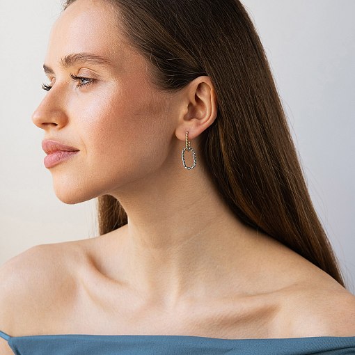 Серьги "Ester" в желтом и белом золоте с09632 2