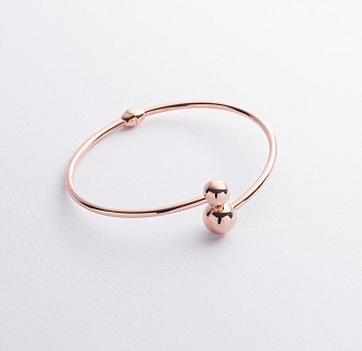 Жесткий браслет "Шарики" в красном золоте б05535 №3