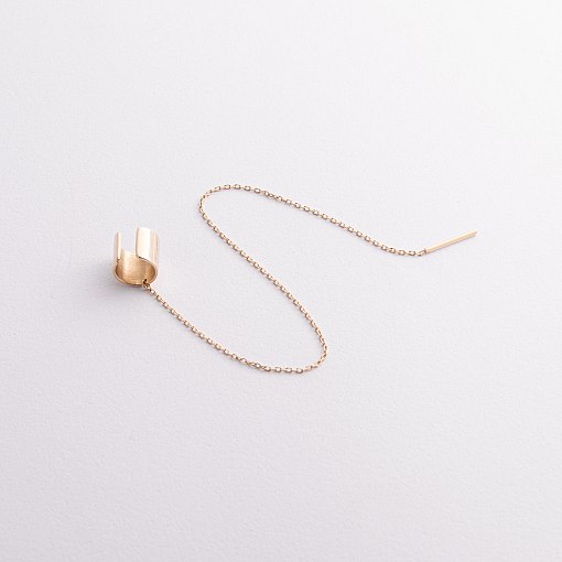 Сережка - каффа з ланцюжком (жовте золото) с09446