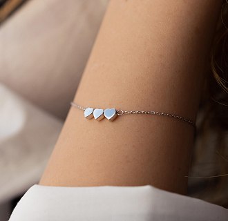 Серебряный браслет "Сердечки" 905-00885 №4