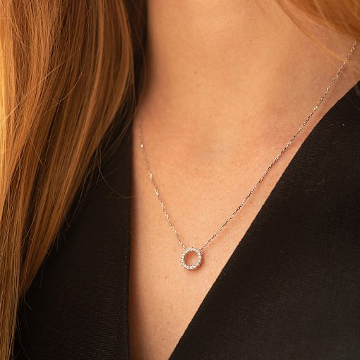 Колье с бриллиантами (белое золото) 742671121 2