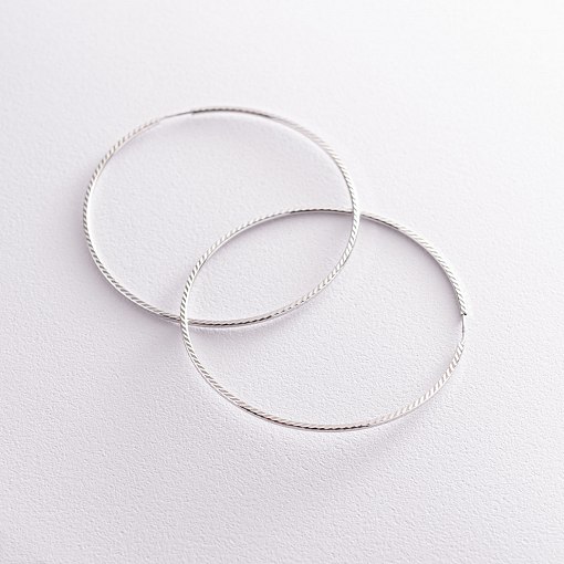 Серьги - кольца в белом золоте (6.3 см) с07143