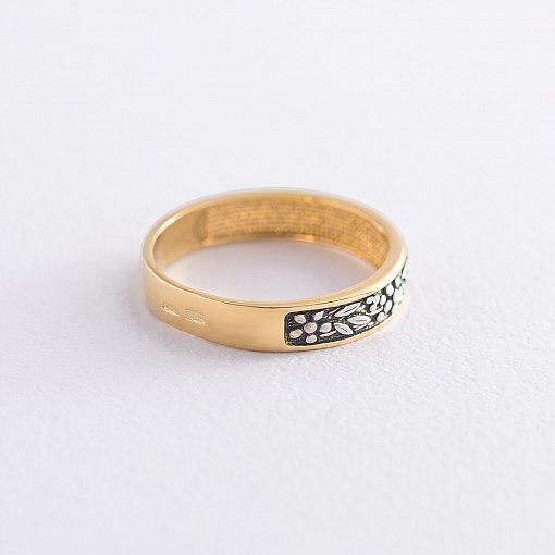 Серебряное кольцо "Цветочки" с позолотой 112303 4