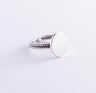 Серебряное кольцо с гравировкой "Цветочек" 112537ц