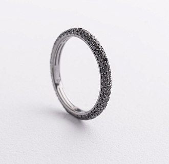 Золотое кольцо с черными бриллиантами кб0242sth
