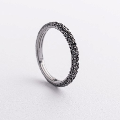 Золота каблучка з чорними діамантами кб0242sth