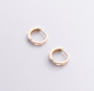 Серьги - кольца "Ruby" в желтом золоте с09126 №2