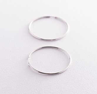 Сережки - кільця в сріблі (3.9 см) 122885 №4