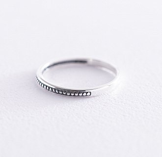 Тонкое кольцо в серебре (чернение) 112547 №2