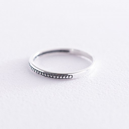 Тонкое кольцо в серебре (чернение) 112547 2