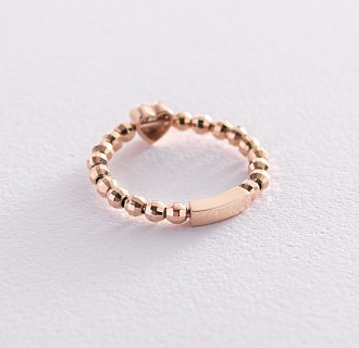 Золотое кольцо с сердечком (фианит) к06180 №4