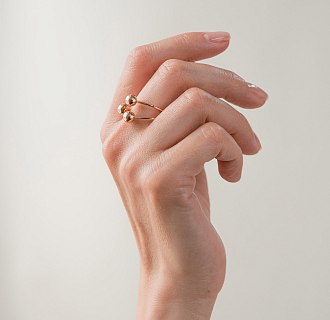 Кольцо "Шарики" в красном золоте к08262 №4