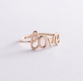 Кольцо "Love" в желтом золоте к07093