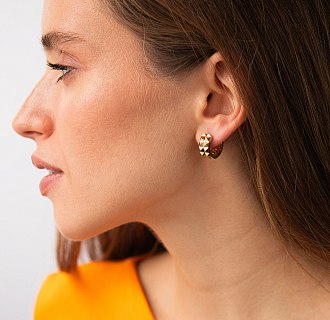 Серьги - кольца в желтом золоте с09006 №3