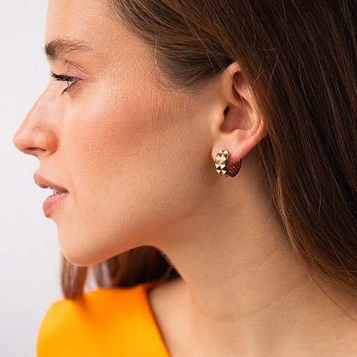 Сережки - кільця у жовтому золоті с09006 3