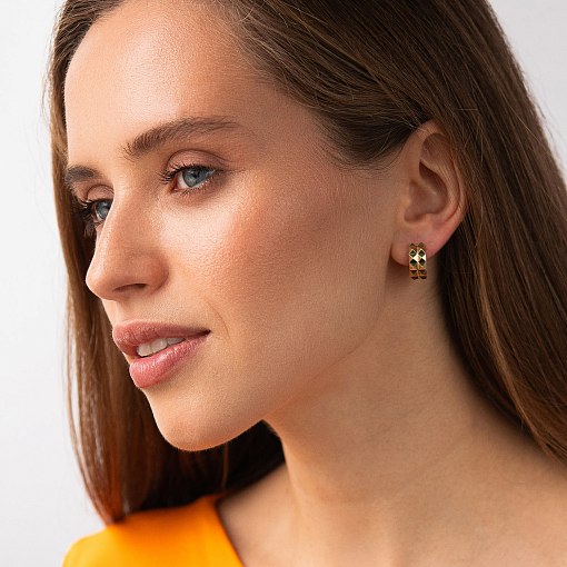 Сережки - кільця у жовтому золоті с09006 2