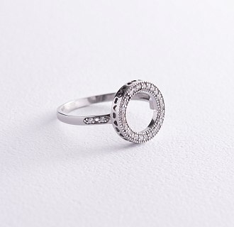 Серебряное кольцо "Круг с сердечками" (фианиты) 3956 №2