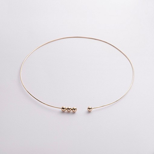 Колье - чокер "Emilia" (желтое золото) с шариками кол02615