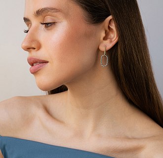 Серьги "Ester" в желтом и белом золоте с09632 №6