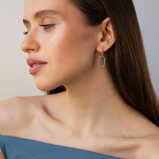 Серьги "Ester" в желтом и белом золоте с09632 6