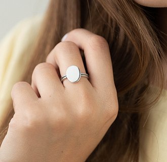 Серебряное кольцо с гравировкой "Цветочек" 112537ц №4