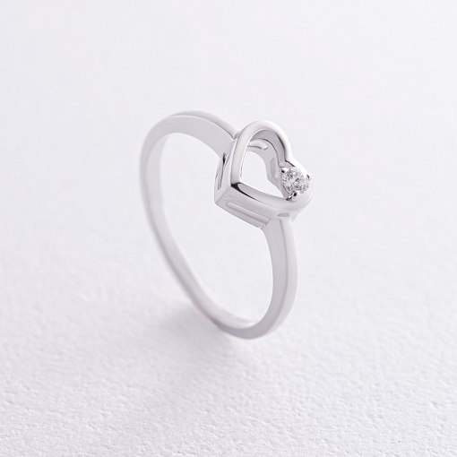 Золотое кольцо "Сердечко" с бриллиантом кб0502z 3