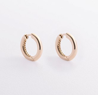 Серьги - кольца "Milley" в желтом золоте с08868 №3
