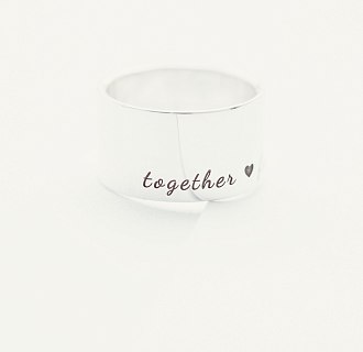 Серебряное кольцо с гравировкой "Together forever" 112143ф №6