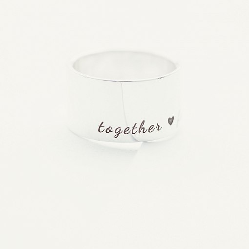 Серебряное кольцо с гравировкой "Together forever" 112143ф 6