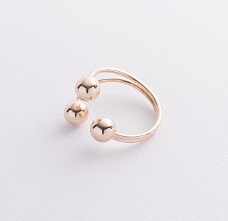 Кольцо "Шарики" в желтом золоте к08282 №2