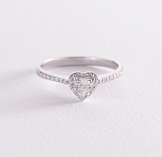 Золотое кольцо "Сердечко" с бриллиантами кб0394z