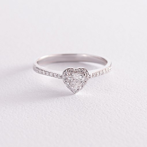 Золотое кольцо "Сердечко" с бриллиантами кб0394z
