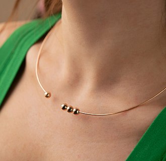 Колье - чокер "Emilia" (красное золото) с шариками кол02601 №8