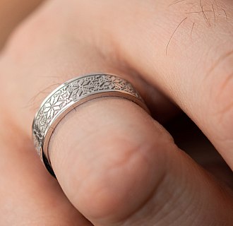 Обручальное кольцо "Вышиванка" в белом золоте 28931100 №12